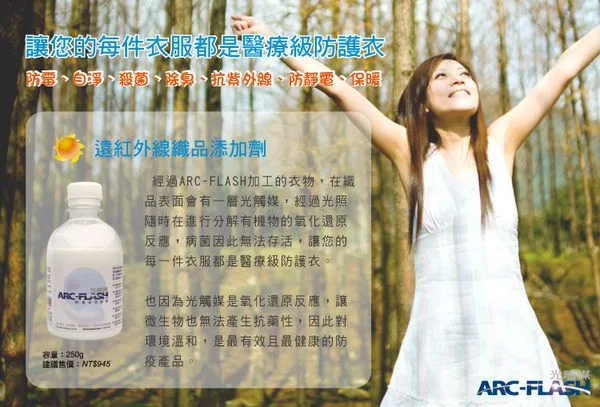 12C60E8A24-6327-2A82-3AF4-1E2878CB83960 ARC-FLASH光觸媒+遠紅外線織品添加劑 250g