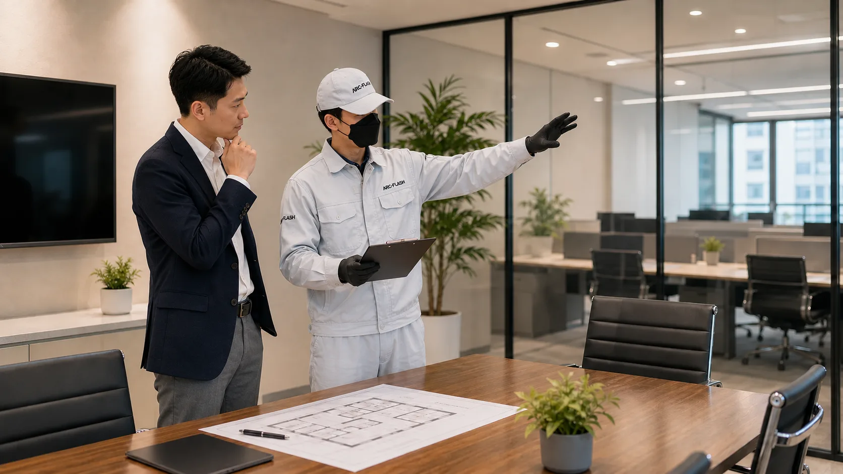 新店家開幕前 ARC-FLASH 專人到府服務畫面